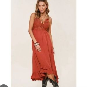 La Miel By Hyped Unicorn High Low Dress NWT Sz Small Rust/burnt Orange Color
